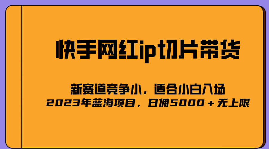 2023爆火的快手网红IP切片，号称日佣5000＋的蓝海项目，二驴的独家授权-创想网