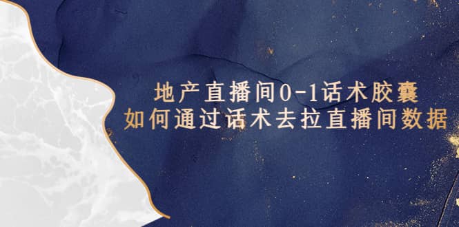 地产-直播间0-1话术胶囊，知道怎么通过话术去拉直播间数据-创想网