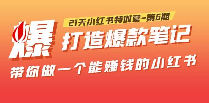 21天小红书特训营-第6期，打造爆款笔记，带你做一个能赚钱的小红书-创想网