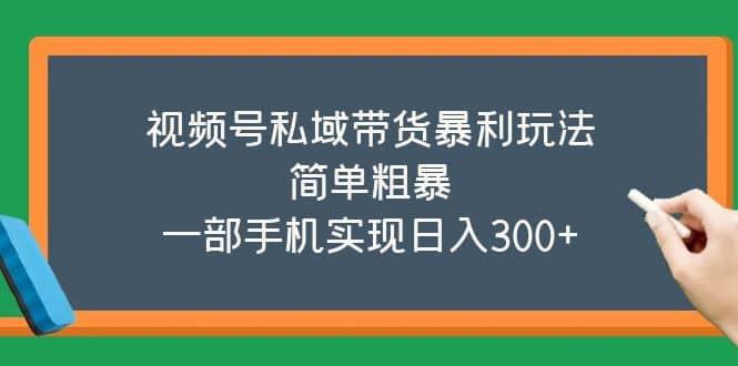 视频号私域带货暴利玩法，简单粗暴-创想网