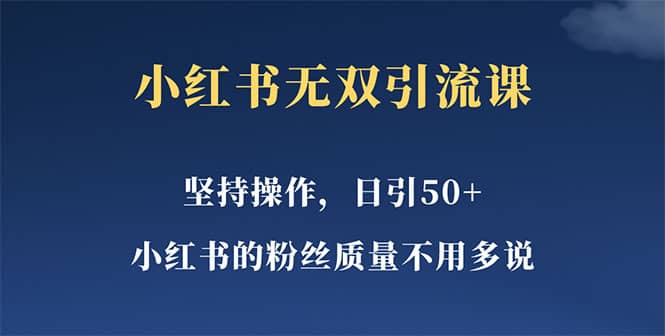 小红书无双课一天引50 女粉，不用做视频发视频，小白也很容易上手拿到结果-创想网