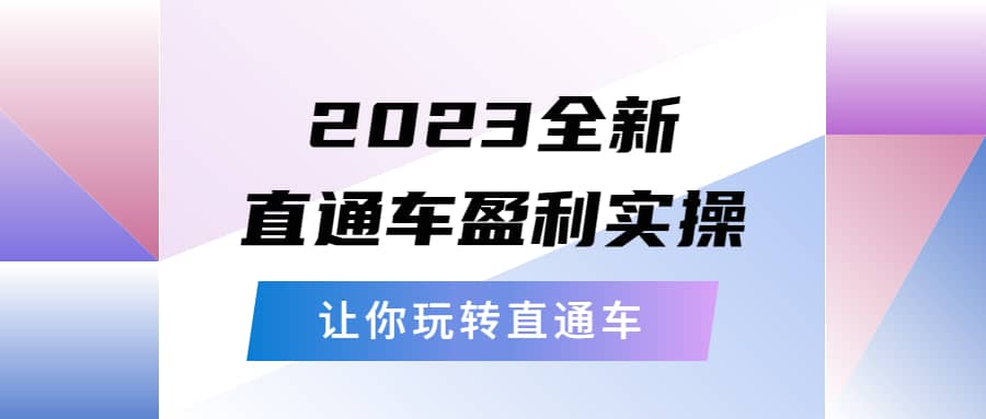 2023全新直通车·盈利实操：从底层，策略到搭建，让你玩转直通车-创想网