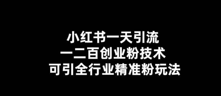 【引流必备】小红书一天引流一二百创业粉技术，可引全行业精准粉玩法-创想网