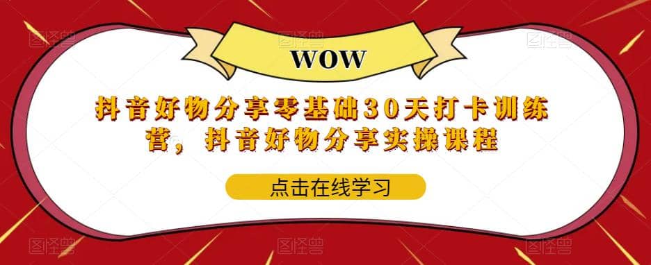 抖音好物分享0基础30天-打卡特训营，抖音好物分享实操课程-创想网