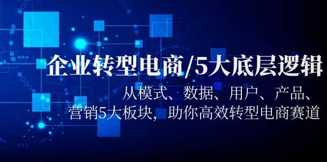企业转型电商/5大底层逻辑，从模式 数据 用户 产品 营销5大板块，高效转型-创想网
