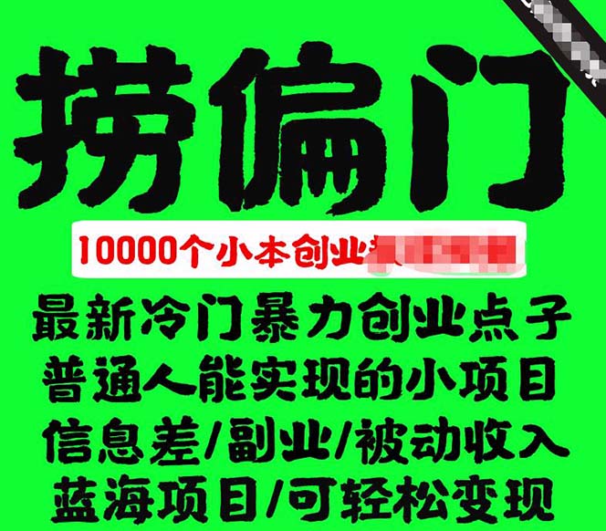 千款捞偏门小本创业小项目，总有一款适合你【无水印】-创想网