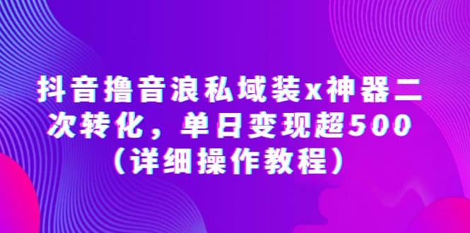 抖音撸音浪私域装x神器二次转化，单日变现超500（详细操作教程）-创想网
