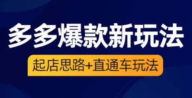 2023拼多多爆款·新玩法：起店思路 直通车玩法（3节精华课）-创想网