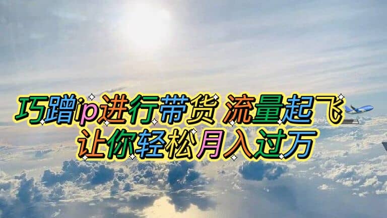 巧蹭ip进行带货，流量起飞，让你轻松月入过万-创想网