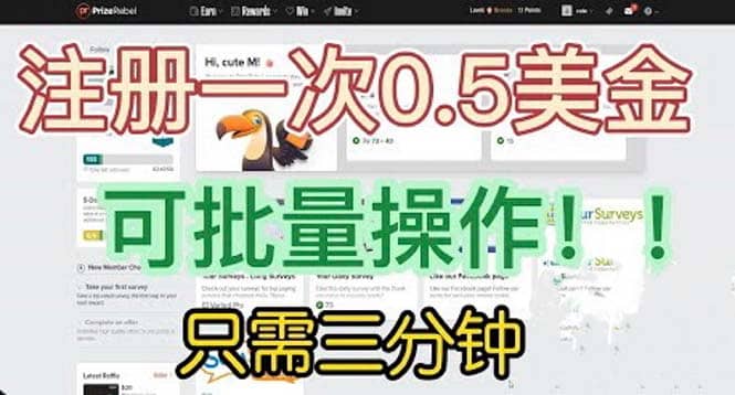 国外项目注册一次0.5美金 只需三分钟无脑操作 可批量放大 小白工作室福利-创想网