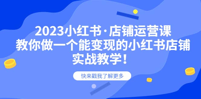2023小红书·店铺运营课，教你做一个能变现的小红书店铺，20节-实战教学-创想网