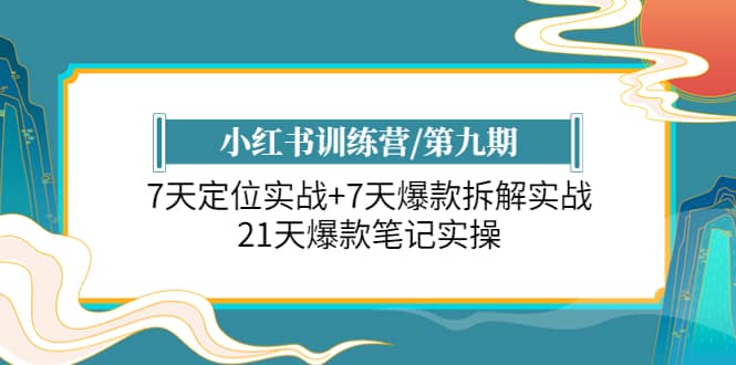 小红书训练营/第九期：7天定位实战 7天爆款拆解实战，21天爆款笔记实操-创想网