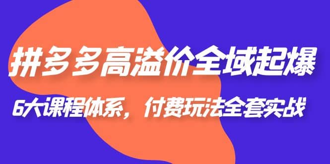拼多多-高溢价 全域 起爆，6大课程体系，付费玩法全套实战-创想网