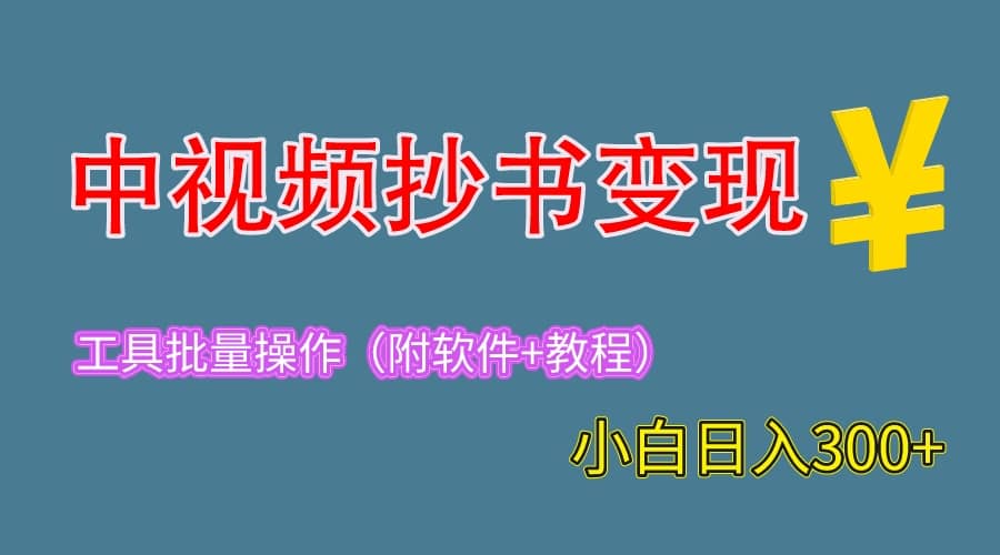 2023中视频抄书变现（附工具 教程），一天300 ，特别适合新手操作的副业-创想网
