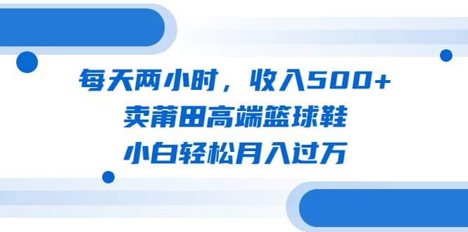 每天两小时，收入500 ，卖莆田高端篮球鞋，小白轻松月入过万（教程 素材）-创想网