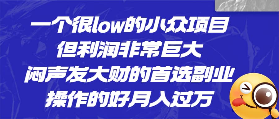 一个很low的小众项目，但利润非常巨大，闷声发大财的首选副业，月入过万-创想网