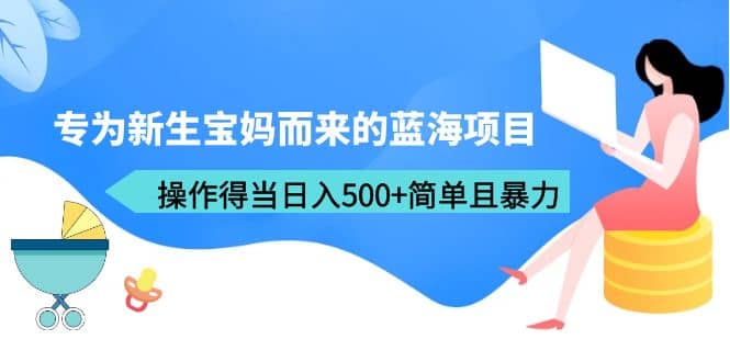 专为新生宝妈而来的蓝海项目，操作得当日入500 简单且暴力（教程 工具）-创想网