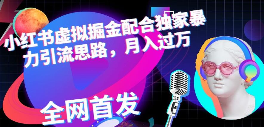小红书虚拟掘金配合独家首发暴力引流思路，月入过万【揭秘】-创想网