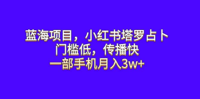 蓝海项目，小红书塔罗占卜，门槛低，传播快，一部手机月入3w-创想网