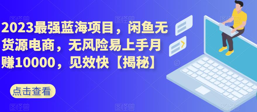 2023最强蓝海项目，闲鱼无货源电商，无风险易上手月赚10000，见效快【揭秘】-创想网