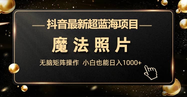 抖音最新超蓝海项目，魔法照片，无脑矩阵操作，小白也能日入1000-创想网