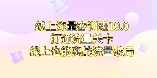 线上流量密训班19.0，打通流量关卡，线上也能实战流量破局-创想网