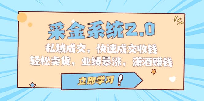 采金 系统2.0，私域成交，快速成交收钱，轻松卖货，业绩暴涨，潇洒赚钱-创想网