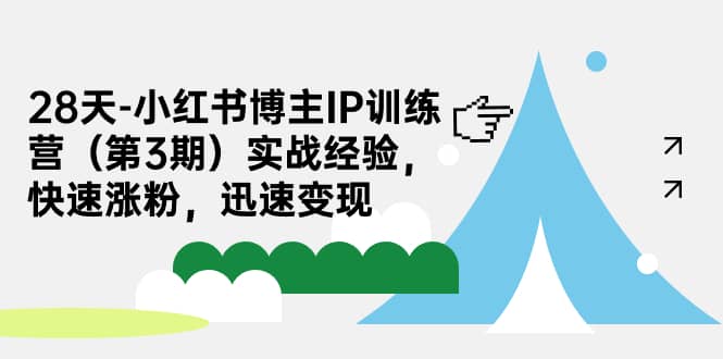 28天-小红书博主IP训练营（第3期）实战经验，快速涨粉，迅速变现-创想网