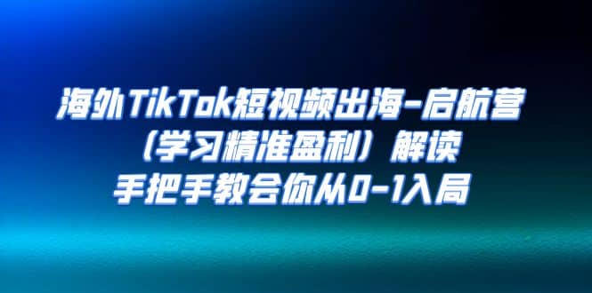 海外TikTok短视频出海-启航营（学习精准盈利）解读，手把手教会你从0-1入局-创想网