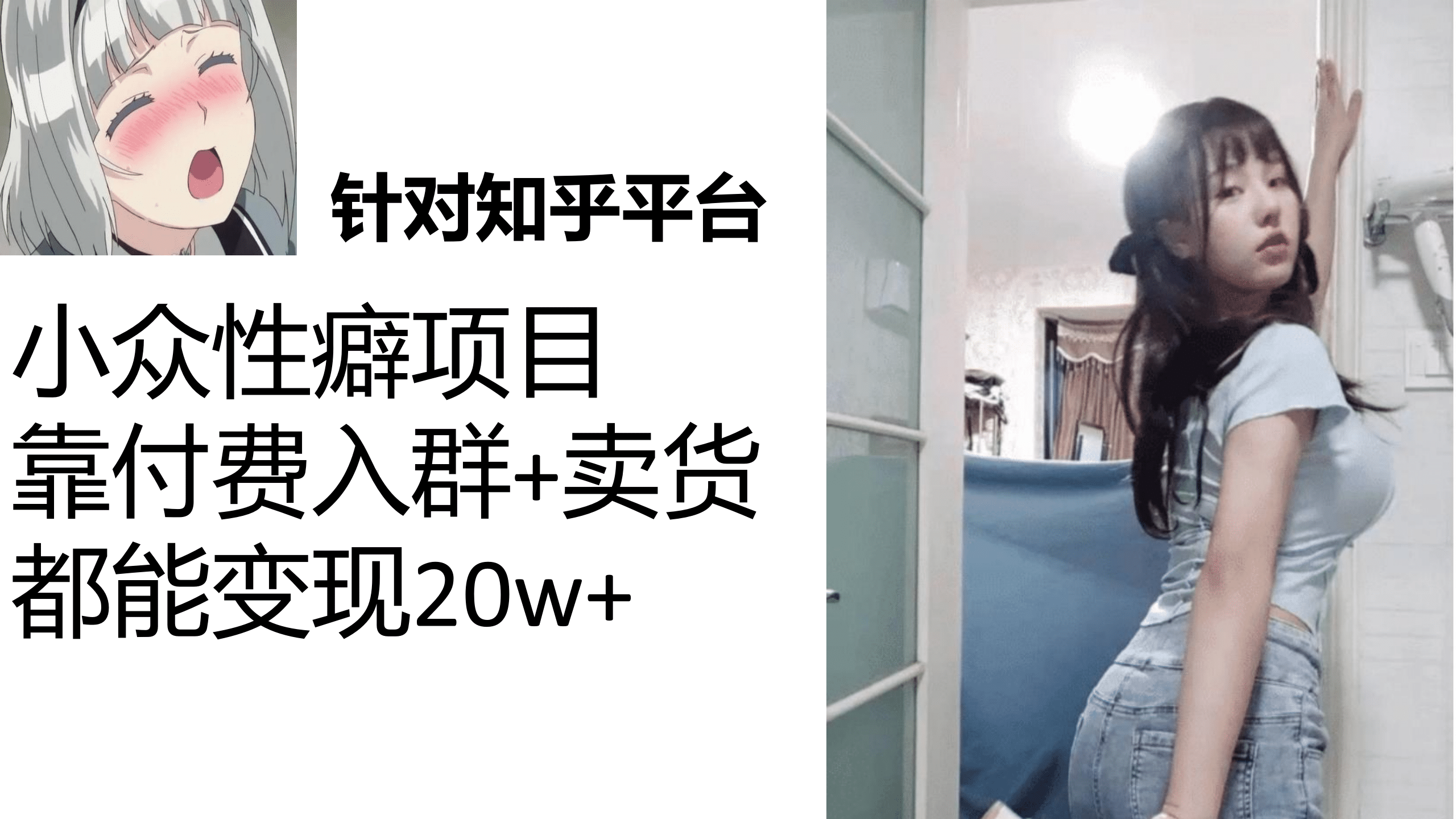 知乎小众性癖项目，Lsp的钱才是最好赚的，付费建群 卖货变现20w-创想网