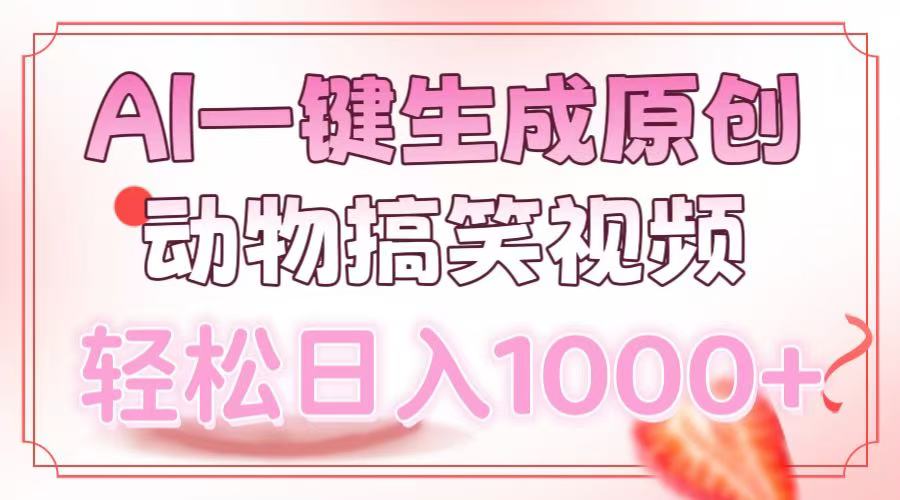 AI一键生成原创动物搞笑视频，轻松日入1000+-创想网