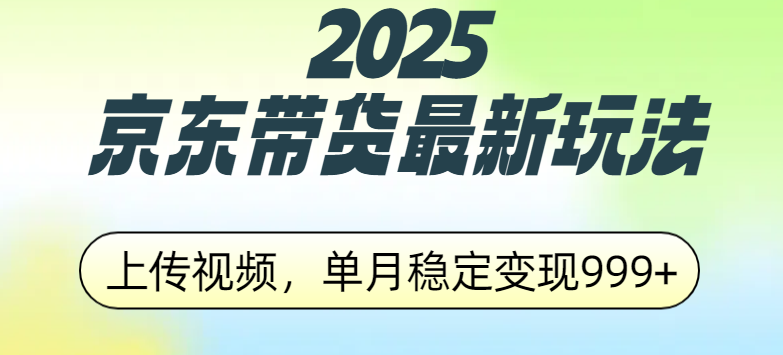 2025京东带货最新玩法，上传视频，单月稳定变现999+-创想网