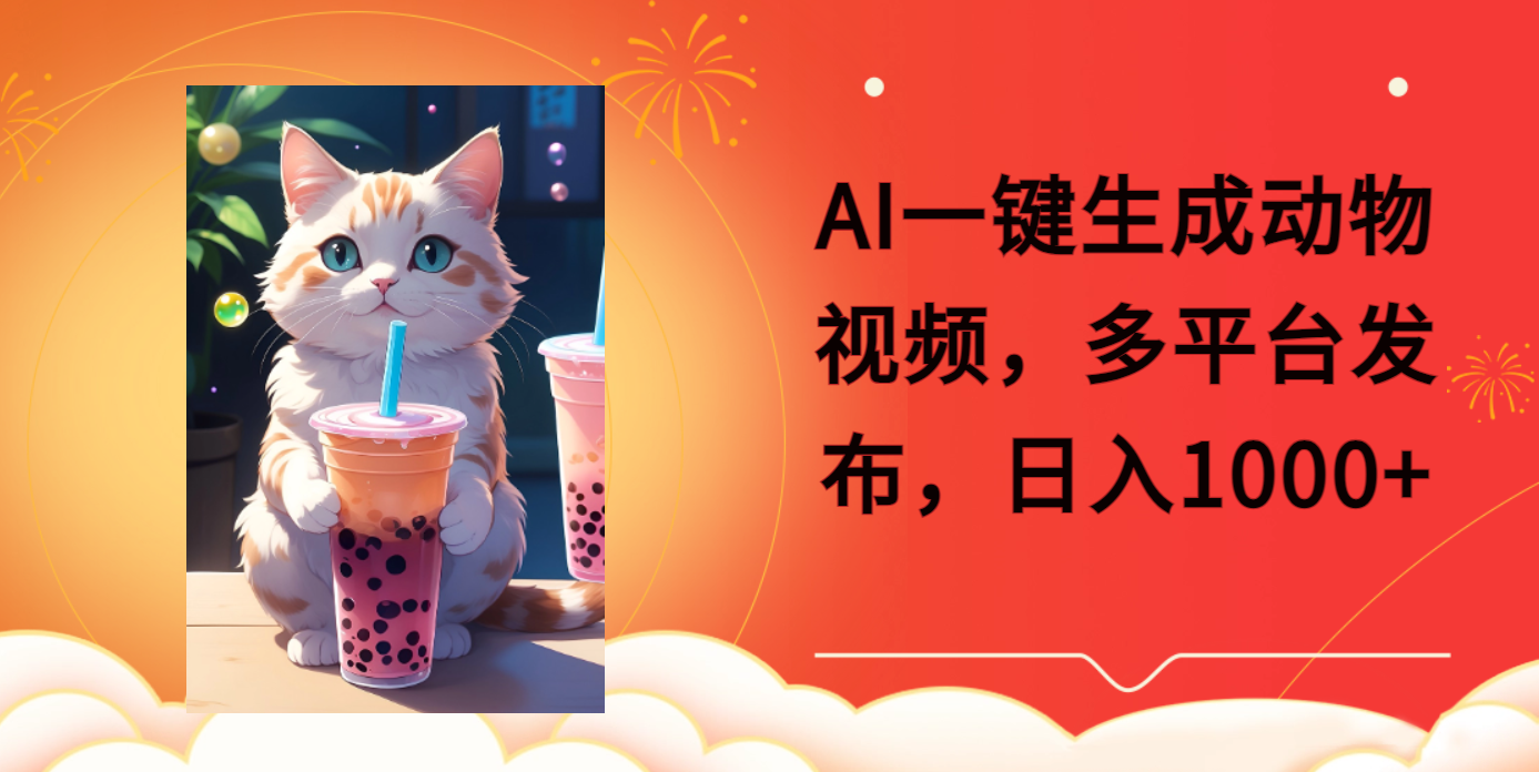 AI一键生成动物搞笑视频，多平台发布，轻松破千万播放，日入2000+-创想网
