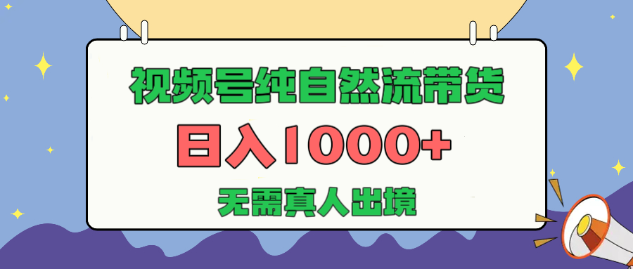 视频号纯自然流带货，日入1000+，无需真人出境，新手小白也可操作-创想网