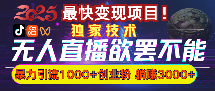 欲罢不能的无人直播引流，超暴力日引流1000+高质量精准创业粉-创想网