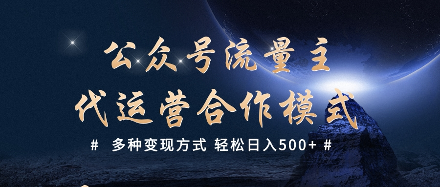 公众号流量主代运营  多种变现方式 轻松日入500+-创想网