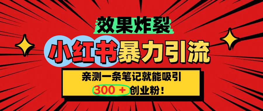 小红书炸裂玩法，亲测一条笔记就能吸引300+精准创业粉！-创想网