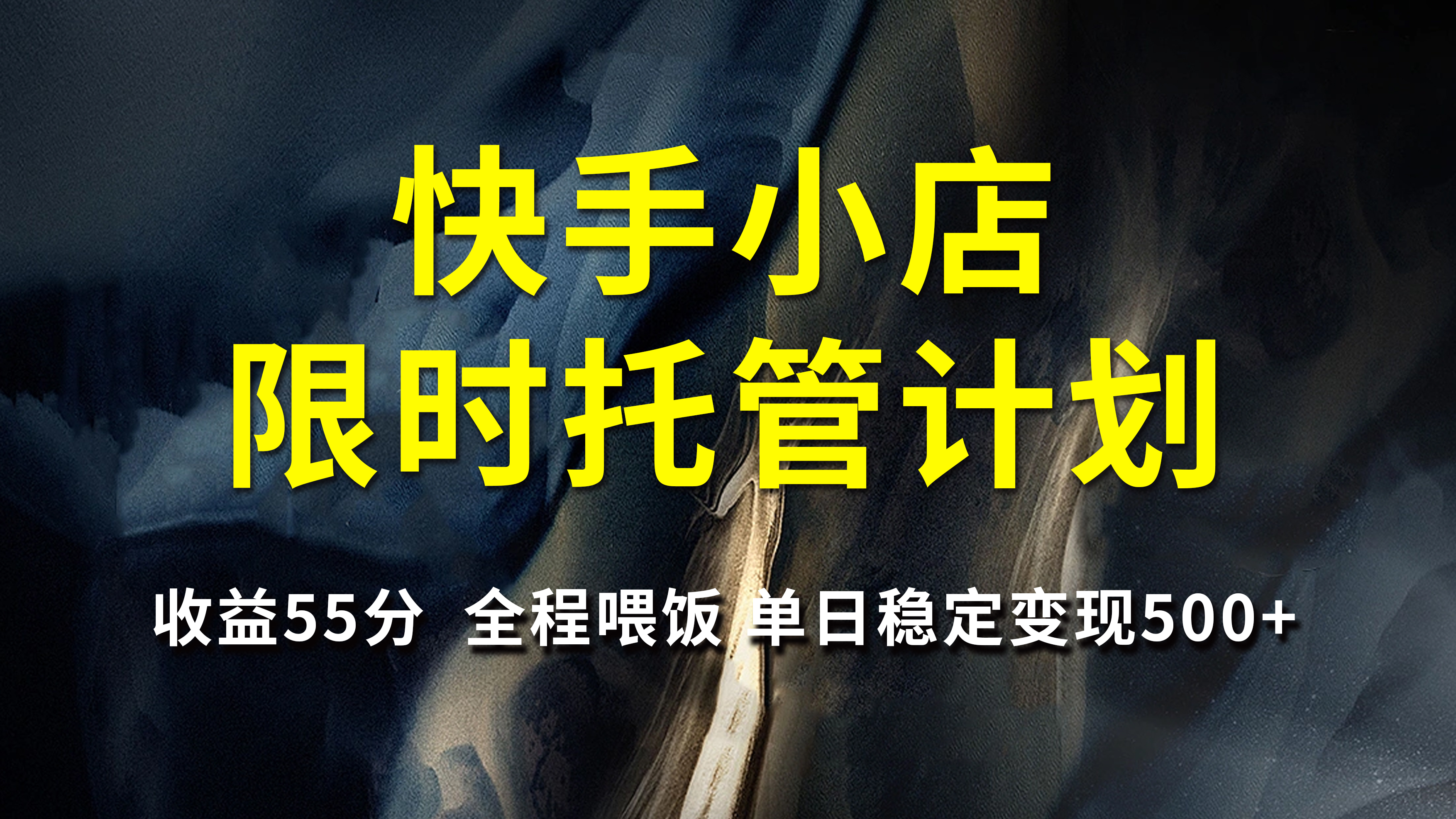 快手小店限时托管计划，收益55分，全程喂饭，单日稳定变现500+-创想网