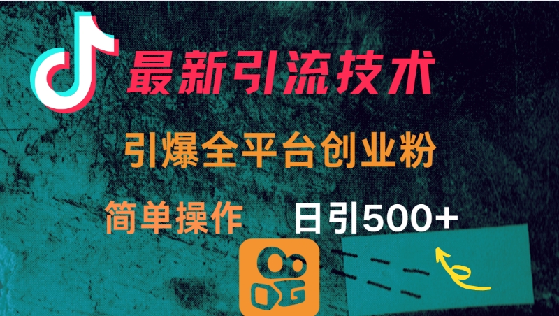 最新引流方法，引爆全平台创业粉操作简单，日引300＋-创想网