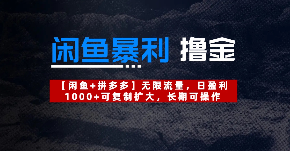 【闲鱼暴利撸金】无限流量，日盈利1000+可复制扩大，长期可操作-创想网