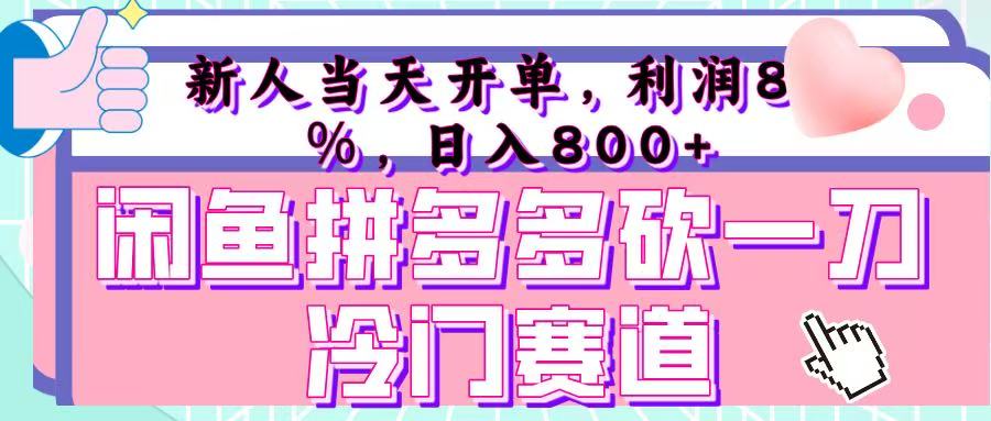 咸鱼拼夕夕砍一刀冷门暴力赛道，新人当天开单，利润百分之八十，日入 800+-创想网
