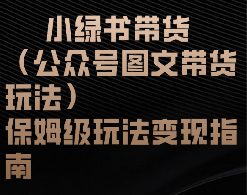 小绿书带货（公众号图文带货玩法）保姆级玩法变现指南-创想网