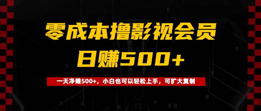 0成本撸影视会员，一天净赚500+，小白也可以轻松上手，可扩大复制-创想网
