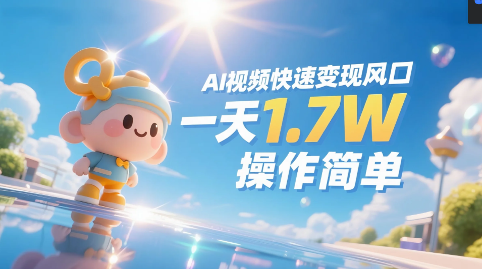《Ai视频变现风口，一天1.7W，收入无上限，操作简单》-创想网