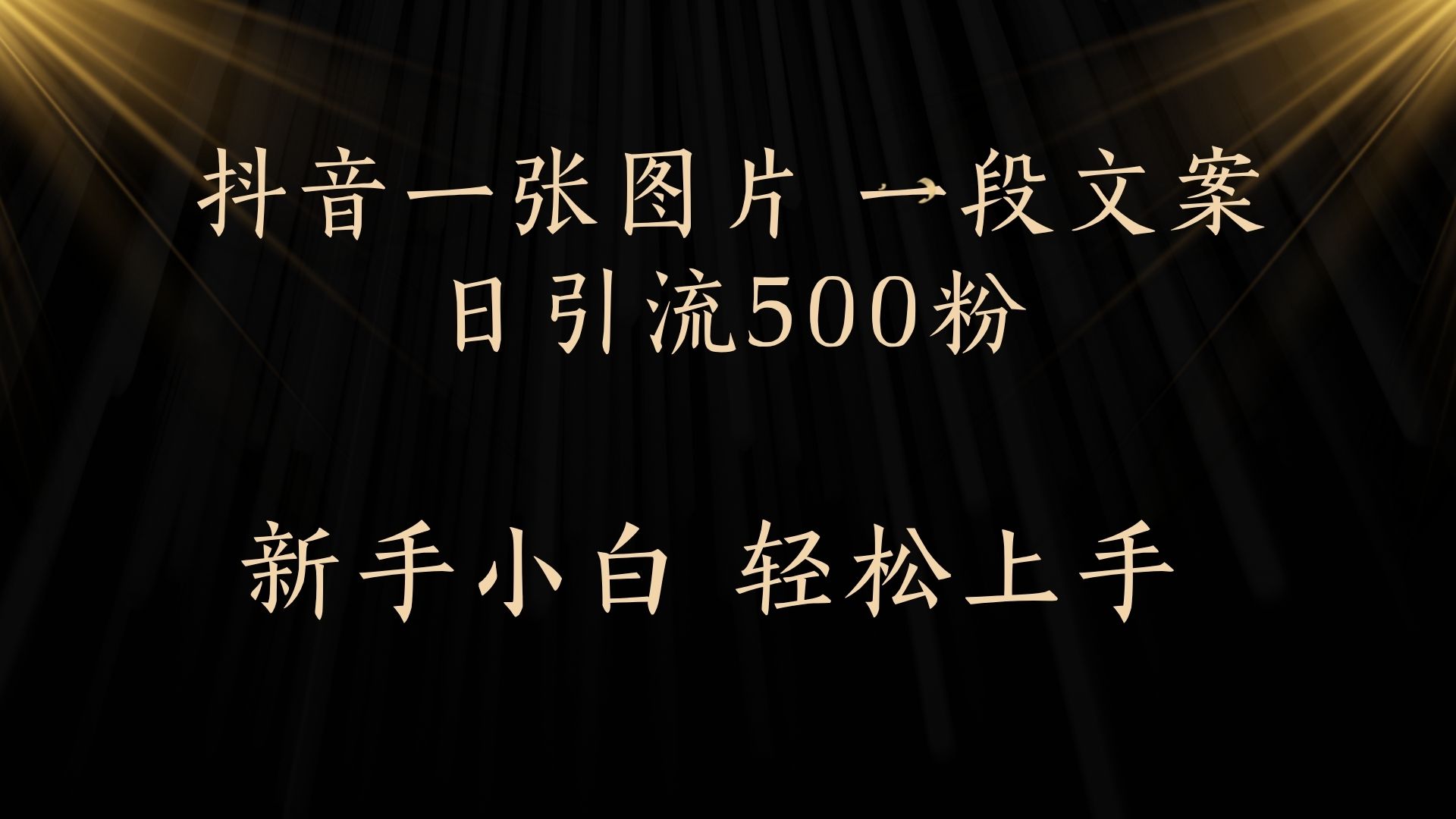 每天2分钟，抖音一张图片 一段文案日引流500粉-创想网