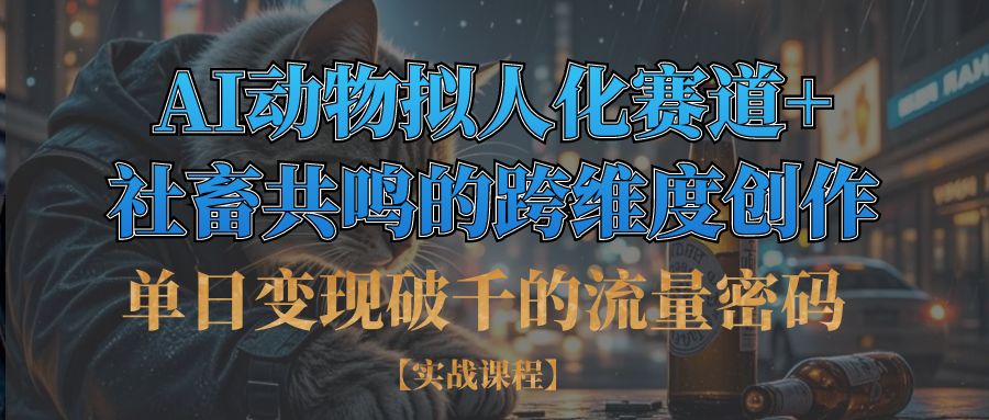 单日变现破千的流量密码,AI动物拟人化赛道+社畜共鸣的跨维度创作-创想网