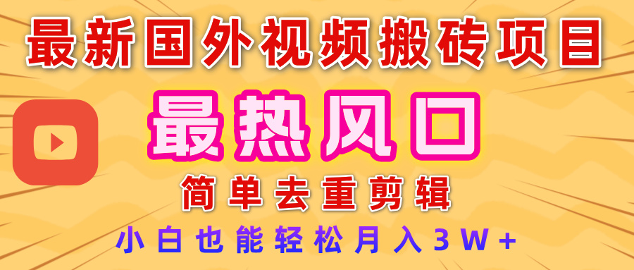 2025最新热门风口，国外视频搬砖项目，简单去重剪辑，小白也能轻松月入3W+-创想网