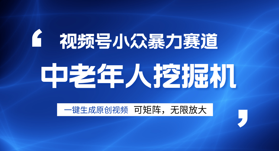 视频号新手逆袭密码！超小众暴力赛道，中老年人深信不疑，原创通过率拉满-创想网