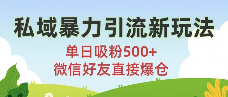 私域暴力引流新玩法!单日吸粉500+，微信好友直接爆仓-创想网