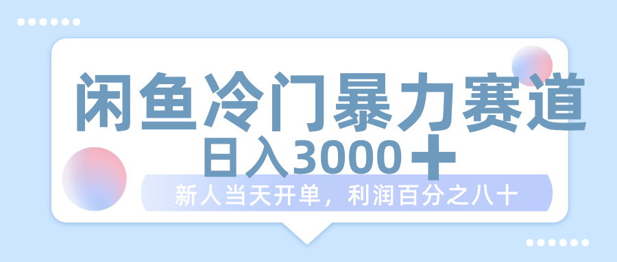 闲鱼冷门暴力赛道，一单 80%利润，新人轻松日入 1000+-创想网